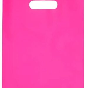 Sacola plástica pink 20cm x 30cm com alça vazada