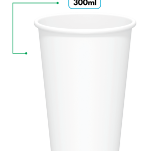 Copo de papel branco Biopaper 300ml pacote com 25 unidades caixa com 1000 unidades
