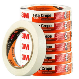 Fita crepe 3M 101LA 18mm x 50m caixa com 96 rolos para pintura e mascaramento
