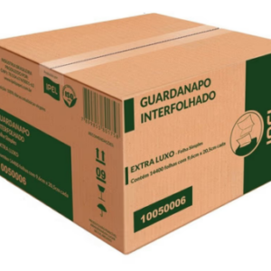 Guardanapo interfolha Indaial 20,5cm x 9,6cm folha simples caixa com 14400 folhas