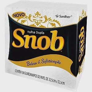 Guardanapo de papel folha dupla Snob 32,5cm x 32,5cm caixa com 2400 folhas
