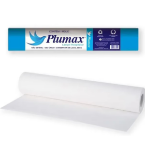 Lençol de papel Plumax 50cm x 50 metros caixa com 10 rolos