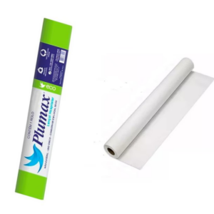 Lençol de papel Plumax Eco 70cm x 50 metros caixa com 10 rolos para maca