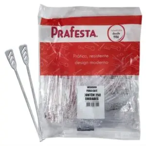 Mexedor para café cristal Prafesta caixa com 5000 unidades