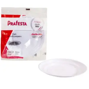 Prato plástico quadrado branco Quality Line 14,5cm x 14,5cm caixa com 750 unidades